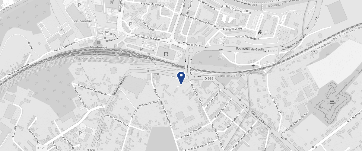 Plan de situation du garage ZAK AUTO, 87 route d'Avesnes à Maubeuge